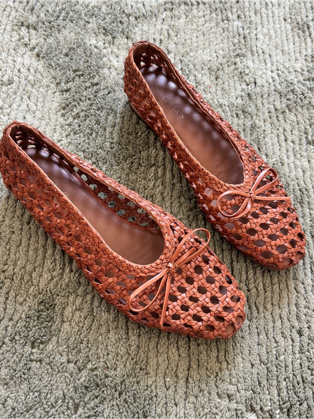 Seychelles flagstaff Woven Leather Ballet Flats in tan brown